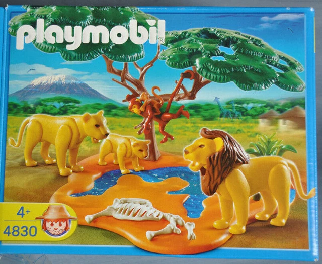 PLAYMOBIL 4830 -LÖWENFAMILIE -Afrika -Tierpark -Wasserstelle -22-teilig