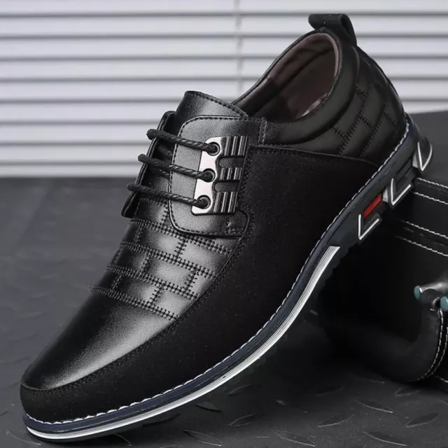 Chaussures décontractées en cuir PU pour hommes, chaussures d'affaires respirant