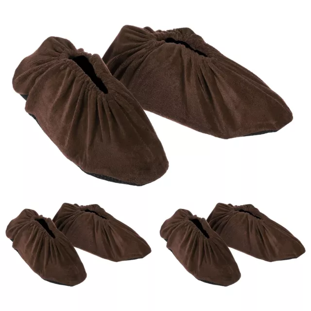 3Set Shoe Covers, Reusable Thicker Shoe Protector Covers for Indoor, Brown