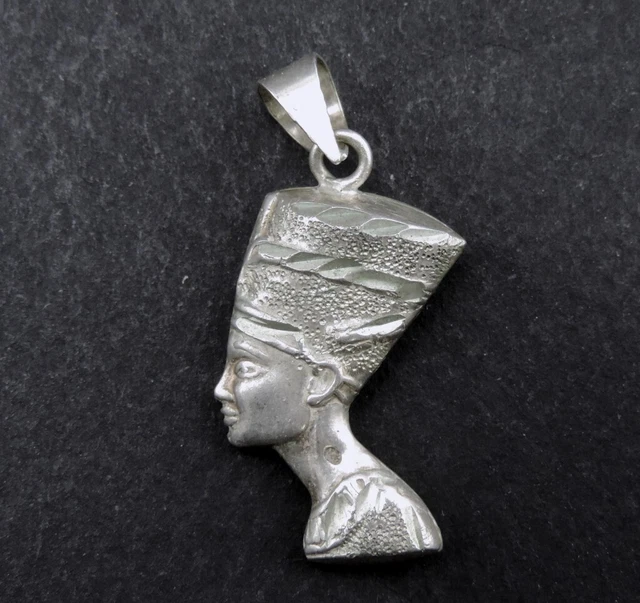 Pendentif Argent Massif Et Vermeil Avec Hiéroglyphes égyptiens, Vintage