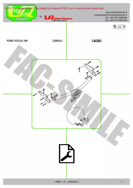 Barra de remolque fija + 7 cables para Ford Focus 14080/F+FR031BB 3