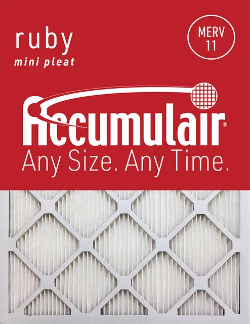 12x30x1 (Actual Size) Accumulair Ruby 1-Inch Filter (MERV 11) (4 Pack)