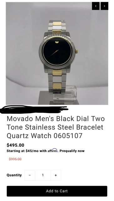Men’s Movado Watch -NWT 0605107 4