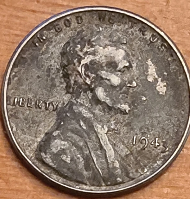 1943 No Mint Mark Lincoln Wheat Cent Steel Wartime Penny/Coin