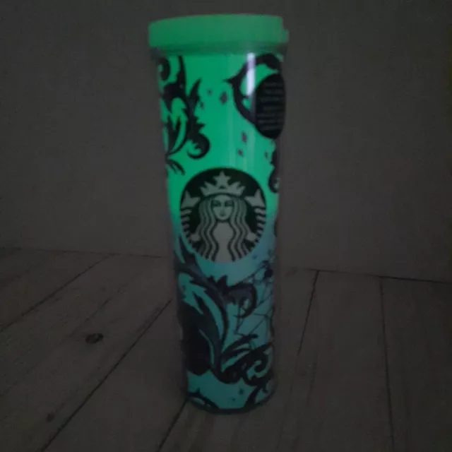 Starbucks Glow-In The Dark Tumbler Halloween Black Cats 16oz NEW