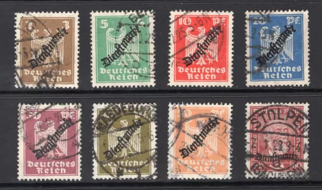 1924 Deutsches Reich Dienst Mi.aus 105-113 Einzelmarken gestempelt zur Auswahl