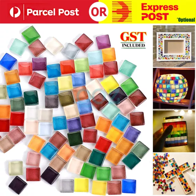 100~2000g Mixed Crystal Glass Mosaic Tiles Kitchen Bathroom Art Craft Supplies