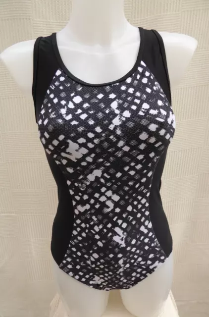 BNWoT Marks & Spencer black mix muscle back fully lined swimming costume Size 10