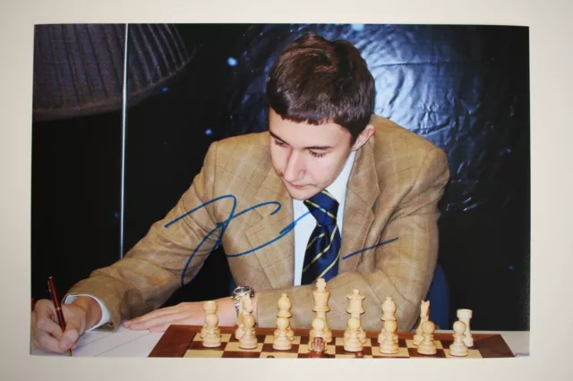 GM Sergey Karjakin signed 20x30cm Foto Autogramm Autograph IP1 Grandmaster Chess