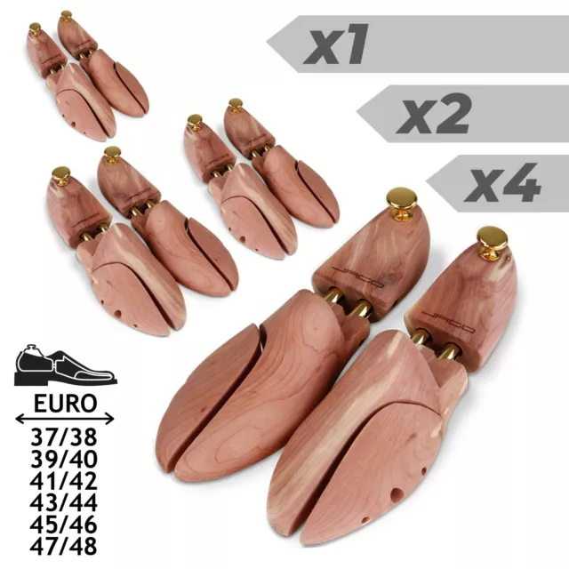Jago® Embauchoirs Bois Cèdre Forme Chaussures Réglable Taille 37-48 Set au Choix