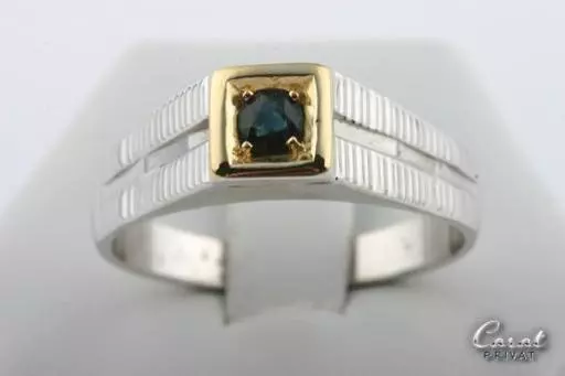 Saphir Ring Gold 18k 750 Weiß Gold Safir Gr 65 Unikat Top! -