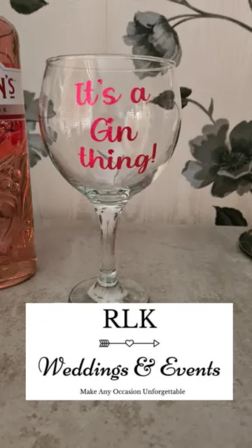 Personalised Gin Glass Wedding Bride Bridesmaid Hen Prom Home Bar Gift Cocktail