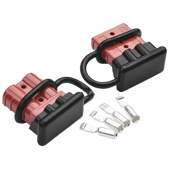 2X FOR Anderson Plug CABLE TERMINAL BATTERY POWER CONNECTOR 50AMP+2*Dust Cover