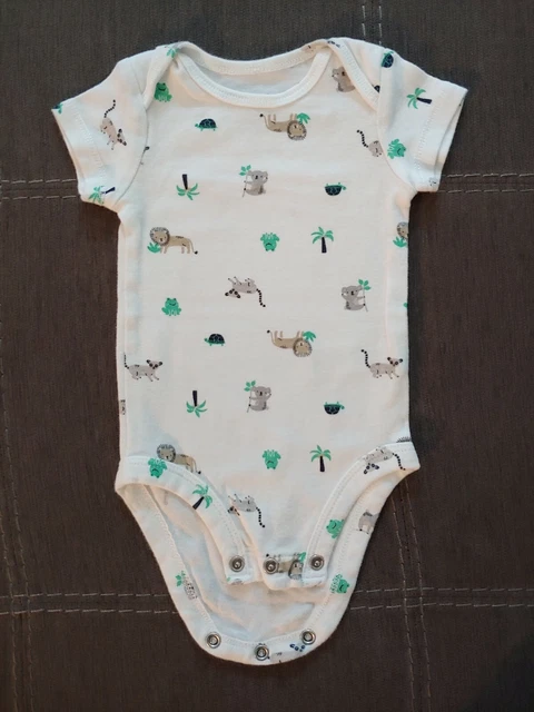 Carter's Infant Baby Boy Short Sleeve Animal Bodysuits 3 Months Lot Of 2 2