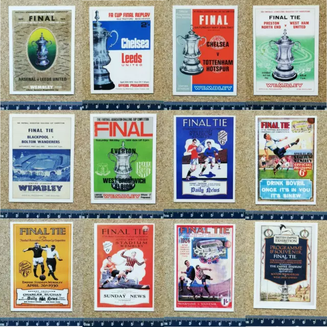 FA Cup Final Programme Cover Reproduction Single Football Cards - Various Choice