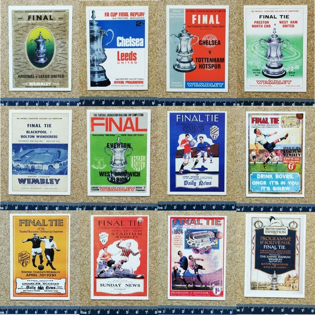 FA Cup Finale Programm Cover Reproduktion einzelne Fußballkarten - verschiedene Auswahlmöglichkeiten