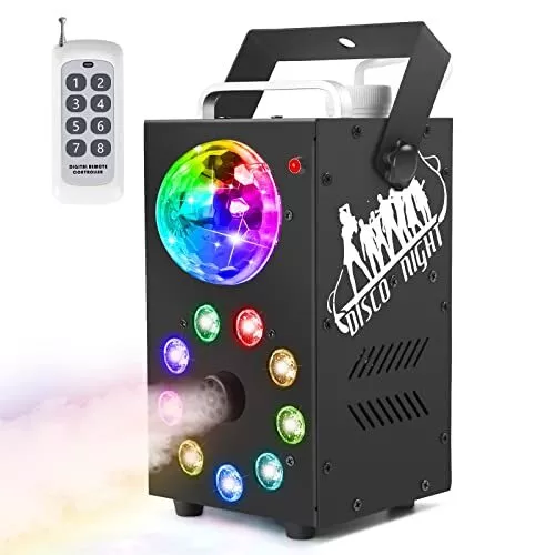 Machine à fumée télécommandée avec 8 lumières LED colorées