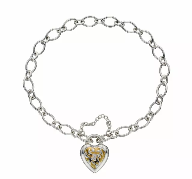 Créateur - Elements Argent Sterling Deux Couleur Bracelet Cœur