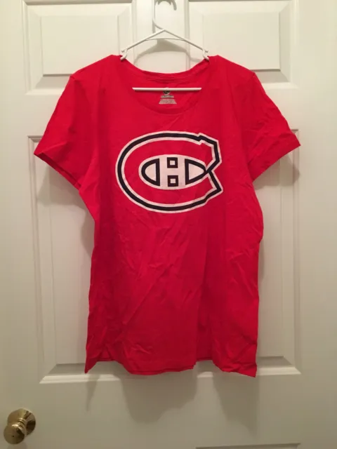 NWT Montreal Canadiens Women's NHL Brand Fitted Red Classic Logo T-Shirt 2XL