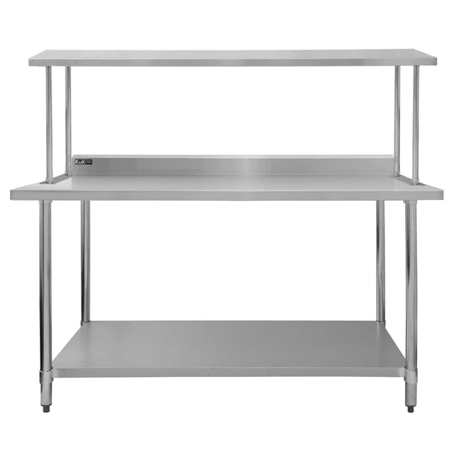 Single Over-Shelf & Catering Bench 6ft Kitchen Prep Table Stainless Steel