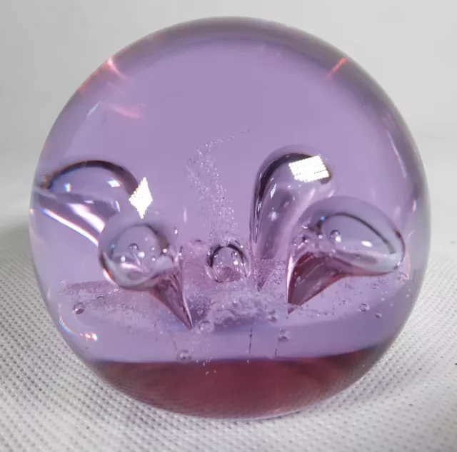 Caithness Art Glass Purple/pink Moonflower Paperweight Scotland Rare Prop