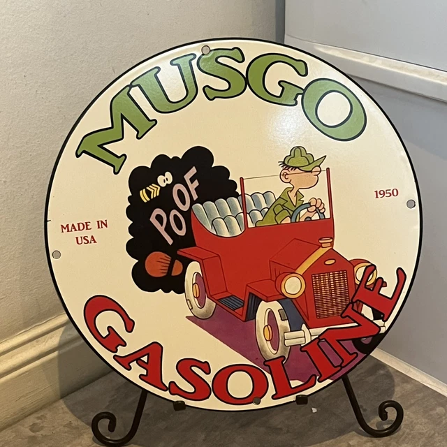 VINTAGE MUSGO GASOLINE Porcelain Gas Pump Oil Station Service Pump