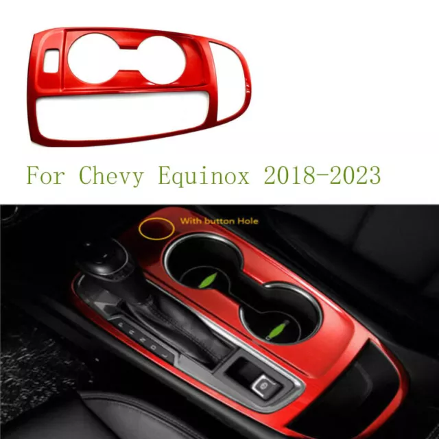 For Chevy Equinox 2018-23 Red Steel Center Console Gear Shift Gearbox Panel 1pcs