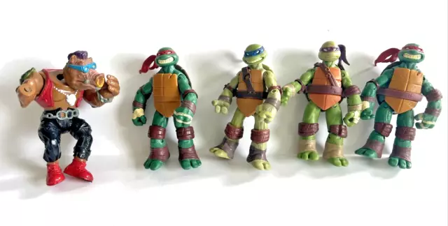 1980/2000s Teenage Mutant Ninja Turtles Vintage TMNT Action Figures Lot of 5