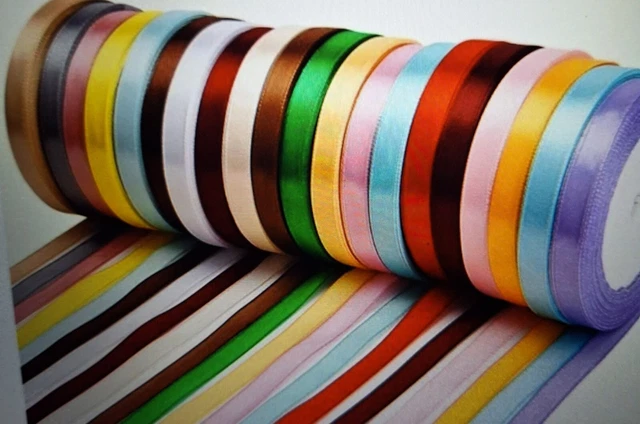 40 Reels Satin Ribbon 22 metre Reels Ass Colours Bn