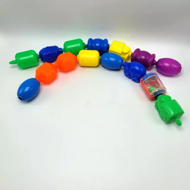 Vintage Fisher Price Mattel Snap Lock Pop Beads Lot 15 Baby Toddler Toys Train