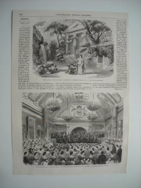 Gravure 1863. A Marseille, Inauguration De La Nouvelle Salle De L’union Des Arts