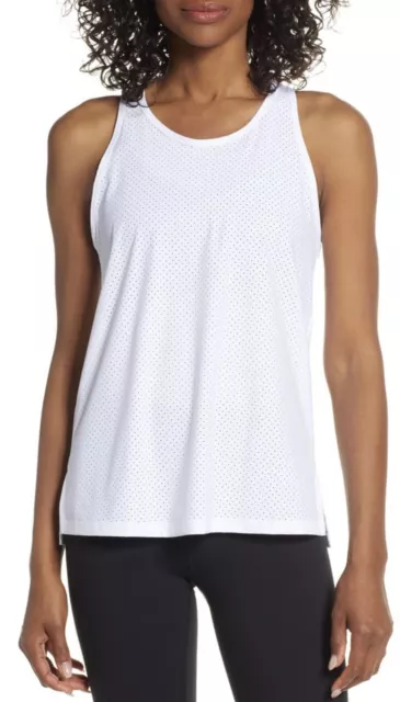 Spanx Women's Perforated Active Racerback Tank Top White Size XL NWT