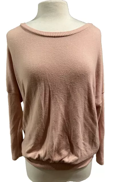 Eberjey Body/corps SZ M Oversized Dolman Sleeve Pink Long Sleeve Top Tunic #6380