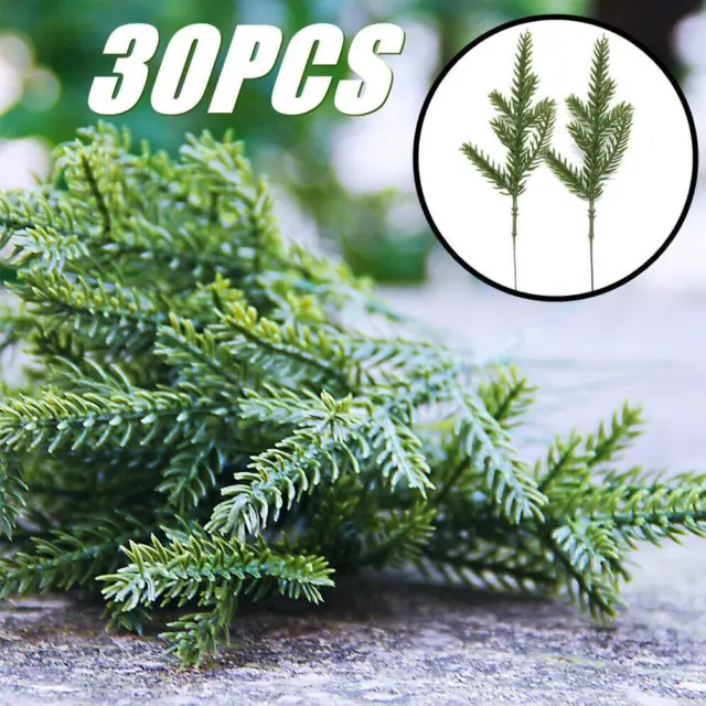 30Pcs Artificial Plants Pine Branches Xmas Wreath Christmas Decor ' Garland B6S3