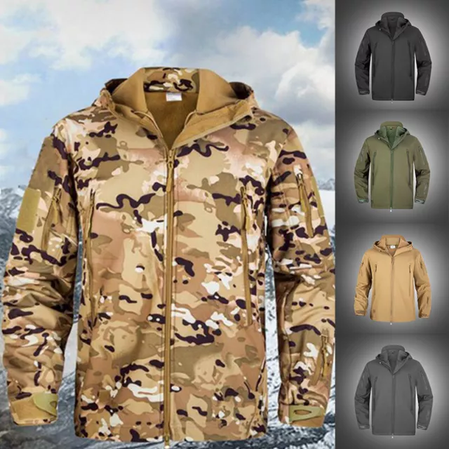 Mens Jacket Coat Shell Army Jacket Tactical Soft Waterproof Military Windbreaker