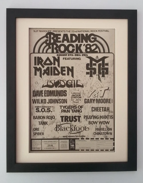 IRON MAIDEN READING Rock Festival 1982 Original Vintage Satin