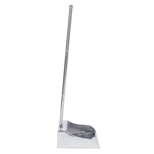 TOPBATHY Stainless Steel Dustpan with Long Handle Metal Upright Dustpan Heavy...