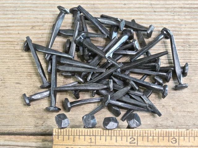 1 1/2" Rose head 40 nails square wrought iron vintage rustic Decorative historic 3