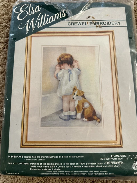 KIT CREWEL Elsa Williams 14""X18"" ""en desgracia"" #00316 para marcos