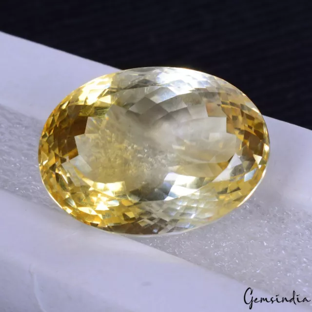 VVS 39.10 Cts Natural Citrine Oval Faceted Cut AAA Grade Loose yellow Gemstone