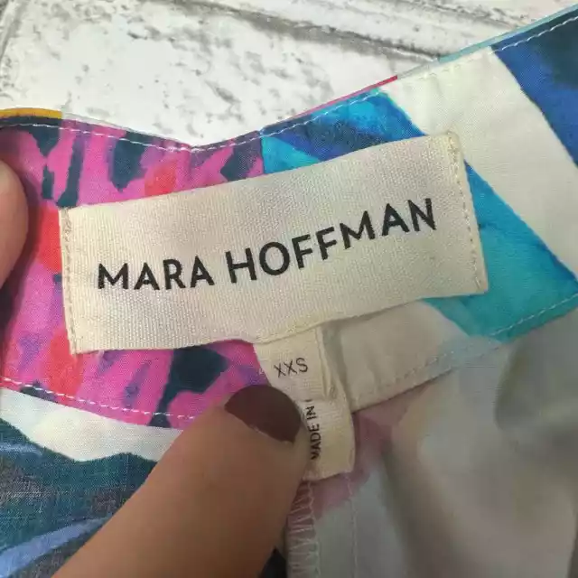 Mara Hoffman Dress Lolita Floral Tie Front Cotton Sleeveless Midi Pink XXS 3