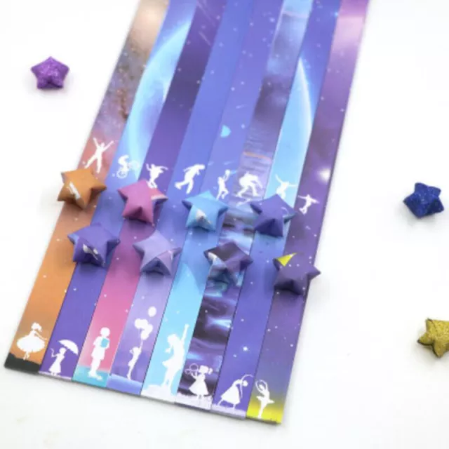 136 X Folding Paper Lucky Star Paper Strip Sky Universe Pattern Origami Craft'EL