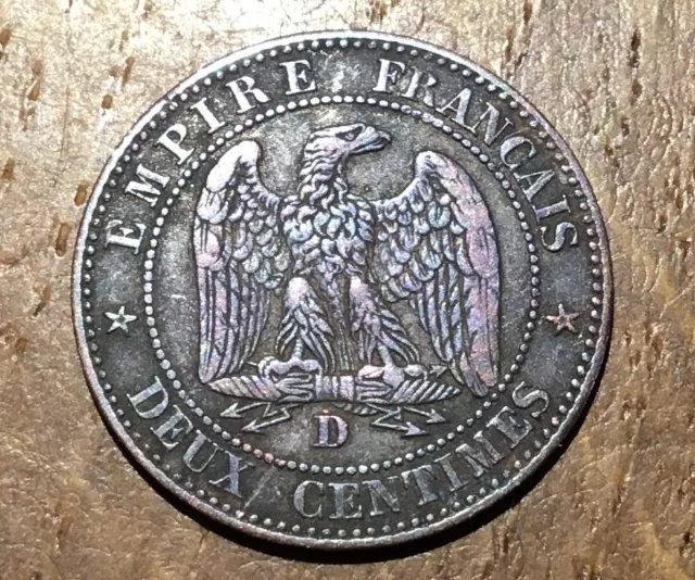 Piece De 2 Centimes Napoleon Iii 1854 D (135) Belle Cote