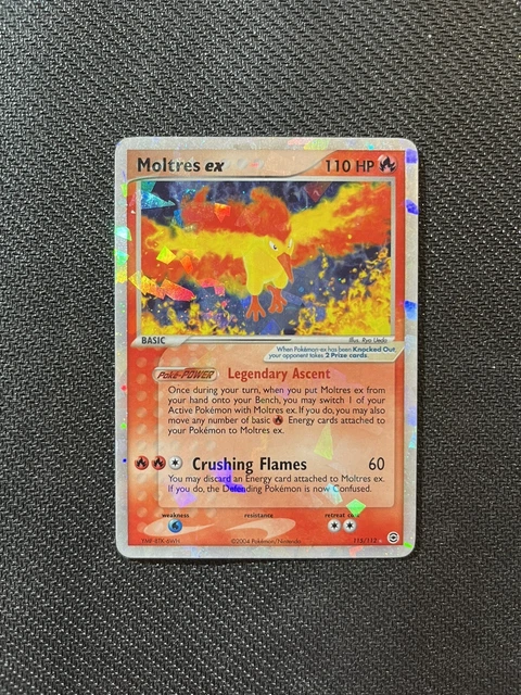 Pokemon  Ex Secret Rare Card  # 115/112  Moltres  (Ex Fire Red Leaf Green)