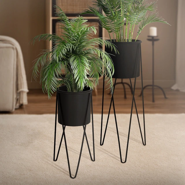 Supporto Per Piante In Legno Stile Moderno | Rattan | Confezione Da 2 O 4 Pezzi | Verticale | Per Interni Ed Esterni