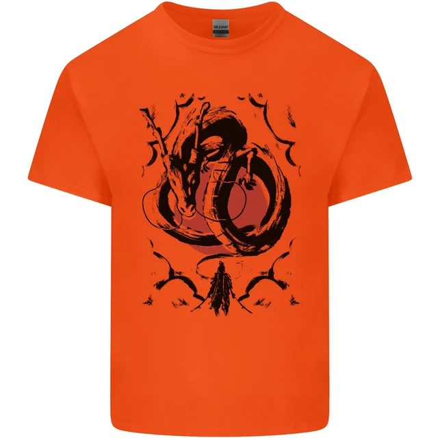 T-shirt top da uomo Samurai Warrior Dragon & Sun Fantasy MMA cotone 5
