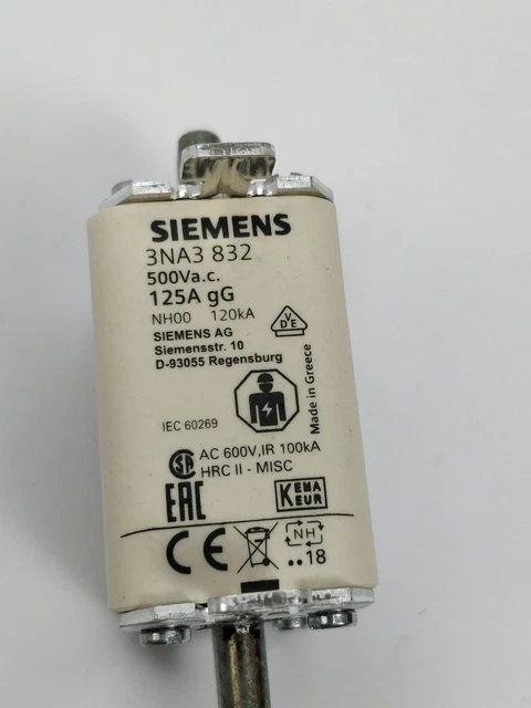 SIEMENS 3NA3832 LV Hrc Fuse - Articulation 500V 3pcs 3