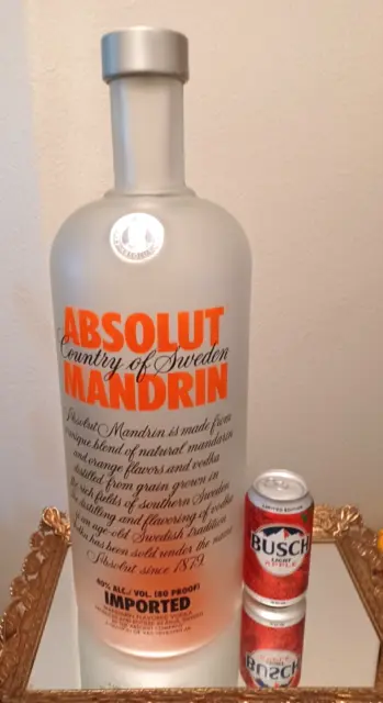 HUGE Absolut Vodka MANDRIN Empty bottle Collectors BAR MAN CAVE DISPLAY FACTICE