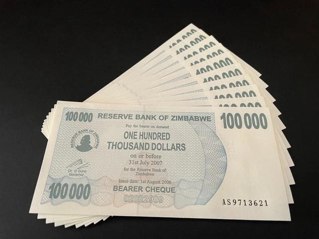 Zimbabwe 10 x 100000 Dollar 2006 P-48b UNC