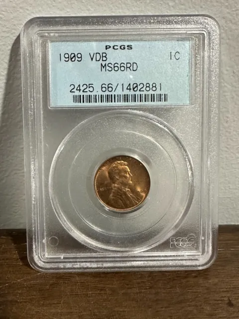 1909 VDB US Lincoln Wheat Cent Penny PCGS MS 66 Red